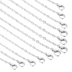 HARFINGTON 20 Pack 18 Inch Necklace Chains Bulk 2.5mm Silver Plated Cable Chains with Lobster Clasps for Jewelry Making - color: Silver, size: 18 Inch x 2.5mm