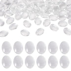 Craftdady 200Pcs Transparent Oval Glass Cabochons 20x15mm Clear Glass Flat Back Dome Tile Cabochon Covers for Photo Pendant Jewelry Making - color: Transparent Clear, size: 20x15mm Oval