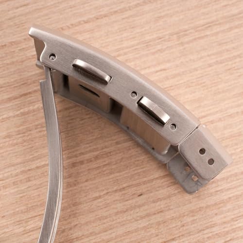 StrapHabit Quick Adjust Ratcheting Deployant Watch Clasp Buckle - Stainless Steel Deployment for Stainless Steel Bracelets - color: Silver, size: 18mm