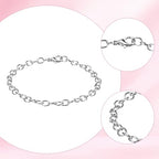 12 Pack DIY Charm Bracelet Chain Silver Chain Bracelets with Lobster Clasps Jewelry Making Bracelets Chains Metal Bracelet Link Chains Crafts Supplies for Women Men
