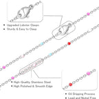 Stainless Steel Enamel Chain for Jewelry Making, Oil Drip Rainbow Jewelry Chains for DIY Necklace Bracelet Craft Jewelry Making Supplies with Stainless Steel Jump Rings Lobster Clasps Connectors - color: Mixed Style Silver