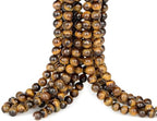4mm 200pcs Natural Stone Round Beads Tiger Eye Genuine Stone Beading Loose Gemstone DIY Charm Smooth Beads for Bracelets Necklaces Earrings Hole Size 1mm (Tiger Eye 4mm) - color: Tiger Eye, size: 4mm