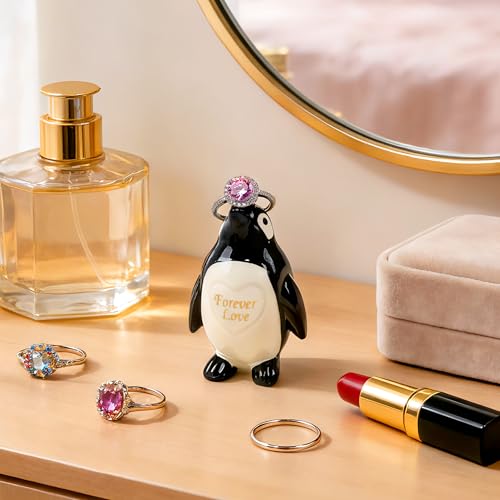 Gifts for Him Her Boyfriend Girlfriend, To My Love Handmade Ceramic Mini Penguin Anniversary Birthday Gifts for Women Men, Romantic Valentines Forever Lover Gifts for Wife Husband Couples Cute Decor - style: Penguin