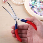 Bent Nose Pliers - Mini Jewelry Pliers with Comfort Grip Handles For Bending Wire & Gripping - style: Bent Nose Pliers with Smooth Jaw
