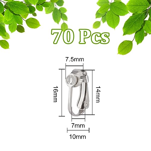 UNICRAFTALE 70Pcs 304 Stainless Steel Clip-on Earring Converter Components Hypoallergenic Round Earring Clip Backs DIY Earring Making for Women Non-Pierced Ears - color: Steel Color