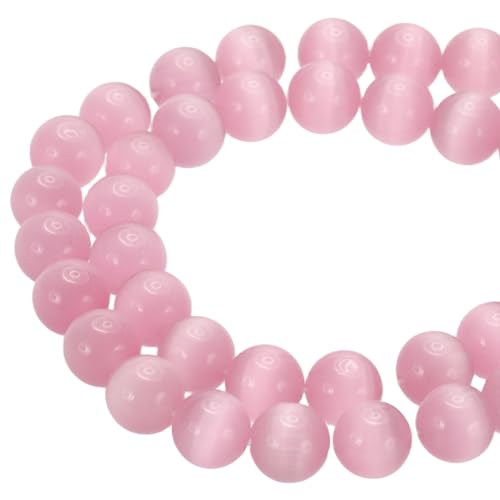 PATIKIL 10 mm Natural Clear Quartz Loose Beads, 2 Strands Crystal Round Stone Strand Beads Gemstone Loose Bead Spacer Beads for Jewelry Making DIY Necklace Bracelet, Pink - color: Pink, size: 10 mm