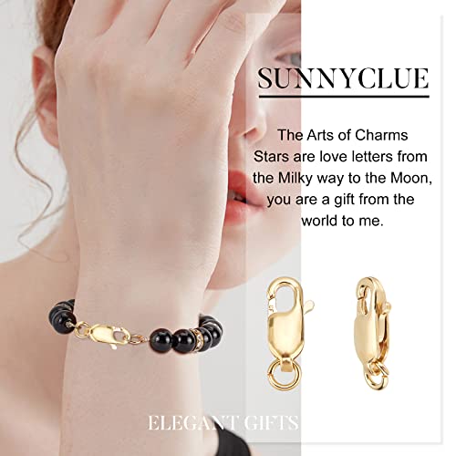 SUNNYCLUE 1 Box 4Pcs Real 1/20 14K Gold-Filled Lobster Claw Clasp with Open Jump Ring 10mm Lobster Clasps Bead Jewellery Findings for Beginners DIY Necklace Jewelry Making Crafts Supplies, Golden - size: 0.55in
