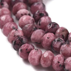 115pcs Faceted Natural Jade Stone Beads 4x2mm Dyed Stone Rondelle Disk Loose Spacer Beads for Jewelry Making Design Friendship Bracelet Necklace Keychain Lanyard Ornament, Pale Violet Red - color: Pale Violet Red