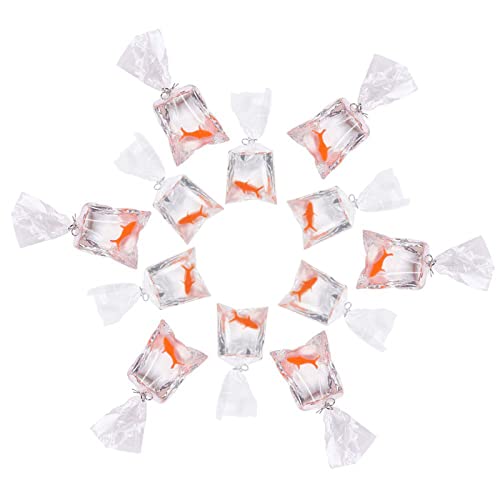 SUNNYCLUE 12Pcs Resin Goldfish Shape Fish Water Bag Charms Orange Resin Fish Charms Pendants for Earrings Bracelet Jewelry Making DIY Craft Finding Supplies - color: 12pcs Resin Goldfish Shape Fish Water Bag Charms Orange