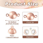 Craftdady 20 Sets Rose Gold Round Magnetic Clasps 14.5x8mm Magnet Converters Locking Clasps for Jewelry Bracelet Necklace Making Hole:1.6mm - color: Rose Gold