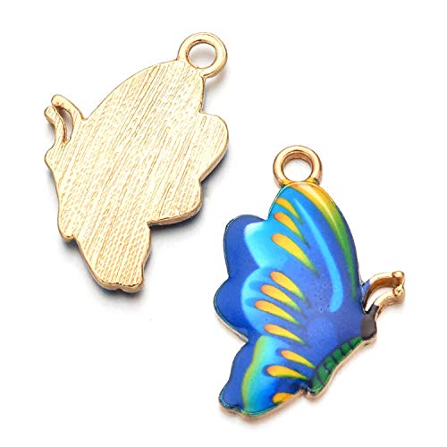 30 Pcs Mixed Color Alloy Enamel Butterfly Charms Pendant for Earrings Bracelets Necklace DIY Making Jewelry Making Accessories