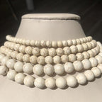 Yochus 35pcs White Turquoises Beads，10mm Healing Power Natural Stone Round Loose Beads for Jewelry Making Earring Necklace DIY Crafts - color: White Turquoises, size: 10mm 35beads