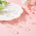 FASHEWELRY 12Pcs Clear Glass Wind Bell Beads Set Crystal Trumpet Flower Beads Caps Transparent Glass Fishing Beads Jellyfish Beads for Wind Chimes Earring Craft Jewelry Making - color: Clear-2 Styles