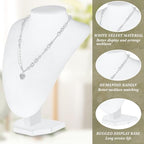 Huquary 6 Pcs Necklace Display Stand Necklace Holder Jewelry Bust Display Stands for Selling Home Store Trade Shows Photography Props Retail(White,Velvet) - color: White