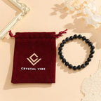 Crystal Vibe 8mm Beaded Bracelets For Women Men - Healing Crystal Bracelet - Adjustable Size - color: shungite