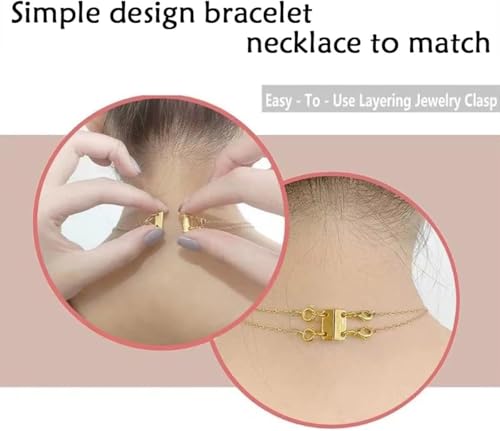 Layering Magnetic Necklace Clasps, Stainless Steel Chain Link Clasps, Multiple Necklace Clasp for Layered Look (4pcs A) - color: 4pcs A