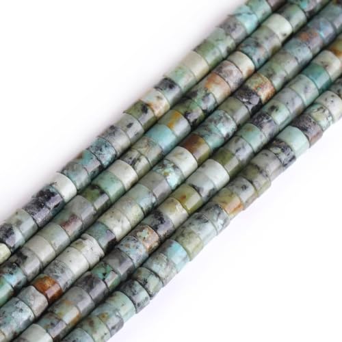 155pcs 3x2mm Genuine African Turquoise Heishi Disc Rondelle Spacer Stone Semi Precious Gemstone Loose Beads for Jewelry Making 15"" A - color: African Turquoise, size: 3x2mm