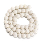6mm White Lava Round Chakra Beads Natural Gematone Loose Beads for Jewelry Making DIY 1 Strand 15" - color: White Lava, size: 6mm