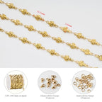 KYUNHOO 13 Feet Stainless Steel Chains Bulk on Spool Gold Plated Chain for Jewelry Making with Lobster Clasps and Jump Rings for Necklace Jewelry Crafts DIY - color: Mushroom Gold