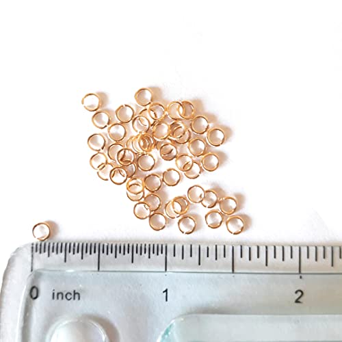 50pcs 14/20 Gold Filled Round Open Jump Rings 3.8MM OD, 2.5MM ID 22 Gauge by CRAFT WIRE - color: 22 Gauge, size: 3.8MM