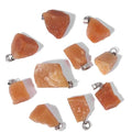 10pcs Irregular Raw Natural Red Aventurine Rock Stone Pendant Healing Crystal Chakra Gemstone Charm for Jewelry Making DIY Necklace Earrings Accessories Reiki - color: Red Aventurine