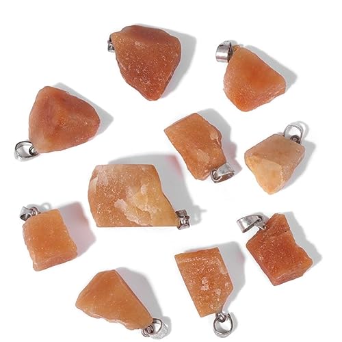 10pcs Irregular Raw Natural Red Aventurine Rock Stone Pendant Healing Crystal Chakra Gemstone Charm for Jewelry Making DIY Necklace Earrings Accessories Reiki - color: Red Aventurine