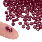 HARFINGTON 2000Pcs Small Glass Beads 6/0 4mm Loose Tiny Round Small Beads for Bracelet Earring Rings Jewelry Making, Burgundy Red - color: Burgundy Red