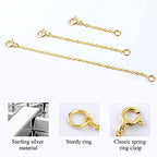 14K Gold Necklace Extender 925 Sterling Silver Chain Extension Necklace Bracelet Anklet Extender for Jewelry Making（1 2 3 inch） - color: A-14K Gold（1 2 3 inch）