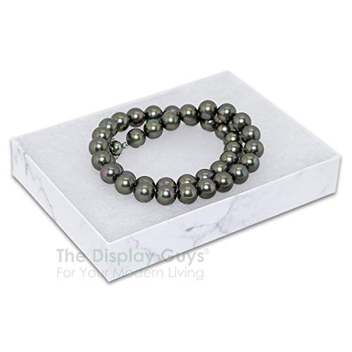 TheDisplayGuys - 100-Pack #53 Cotton Filled Cardboard Paper Jewelry Boxes Gift Case - Marble White (5.4" x 3.9" x 1.0") - for Shipping or Storage - size: 1 Count (Pack of 100), style: 5.4" x 3.9" x 1.0" (#53)