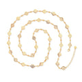 Aobei Pearl 18K Gold or Platinum Long Chain Necklace for Women Chunky Statement Chain Link Necklace Adjustable Geometric Open Chain Layering Jewelry - color: Gold Rhombus Flower Chain