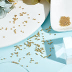 UNICRAFTALE 300Pcs Surgical Stainless Steel Crimp Beads Rondelle Spacer Beads Golden Small Beads Knot Crimp Covers End Tip Metal Beads for DIY Bracelet Jewelry Making 1mm Hole