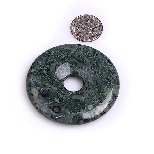 JOE FOREMAN 50mm Blue Kambaba Jasper Natural Gemstone Ring Circle Donuts Pendant Charms Beads for Jewelry Making 1Pcs - color: Blue Kambaba Jasper, size: 50mm