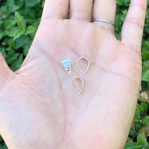 10pcs Adabele Authentic 925 Sterling Silver Hypoallergenic Pendant Clasp Soldered Folding Donut Bail Loop 10mm x 8mm for DIY Craft Jewelry Making SS181-4 - color: Sterling silver, size: 10mm x 8mm - 10pcs