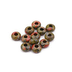 BEADIA Natural Unakite Rondelle Stone with Large Hole (5.5mm) Loose Semi Gemstone Beads for Jewelry Making 14mmx7.5mm 12pcs - color: Unakite, size: 14mm x 7.5mm