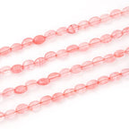 6×8mm Natural Red Watermelon Gemstone Loose Beads Flat Oval Healing Crystal Loose Stone Beads for Jewelry Necklace Bracelet Earring Craft - color: Red Watermelon