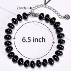 Natural Healing Gemstone Bracelet Handmade Yoga Stretch Elastic Bracelet Stress Relief Crystal Jewelry for Men and Women - color: Black Onyx (Positive Energy), size: 5x8