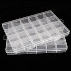 2PCS 24 Grids Clear Plastic Organizer Box Fixed Compartment Storage Container for Craft, Beads, Jewelry, Fishing Tackle, Art, Small Items
