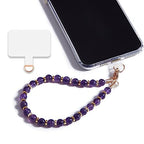 Marble Beaded Phone Wrist Strap,Detachable Phone Bracelet Strap with Tether Tab,Hands-Free Wristlet Strap (Amethyst Purple) - color: Amethyst Purple