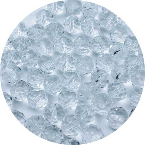 600pcs 3mm Crystal Glass Beads for Jewelry Making, Faceted Rondelle Glass Spacer Beads for Wind Chimes Bracelet Earring Necklace DIY Craft(Transparent) - color: Transparent, size: 3mm