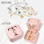 Inngeroo Mom Gifts for Women from Daughter Son, Travel Jewelry Case Box Organizer Personalized Gifts for Mom Wife Women, Gift for Friend Sister Grandma Aunt, Initial T - style: T