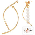 Beebeecraft 1 Box 10Pcs Curved Drop Earrings Long Bar Charms 18K Gold Plated Drop Dangle Jewelry Making Findings for DIY Earrings