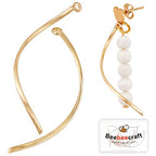 Beebeecraft 1 Box 10Pcs Curved Drop Earrings Long Bar Charms 18K Gold Plated Drop Dangle Jewelry Making Findings for DIY Earrings