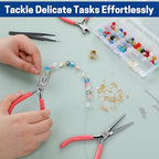 3 PCS Mini Pliers Set, Pink Jewelry Plier Kit with Needle Nose, Diagonal & Long Nose, Pink Tool Set for Women Jewelry Making, Repair and Crafts - size: 3 Pcs