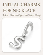 OVRUNS Initial Charm for Women,Letter Bracelet Necklace Charms Alphabet Pendant Charms With Clasp - color: Silver, style: Letter S