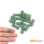GEM-Inside 30Pcs 5x12mm Natural Green Aventurine Jade Plant Bamboo Knot Bone Beads for Jewelry Making Power Energy Chakra Stone Beads - color: Green Aventurine Jade