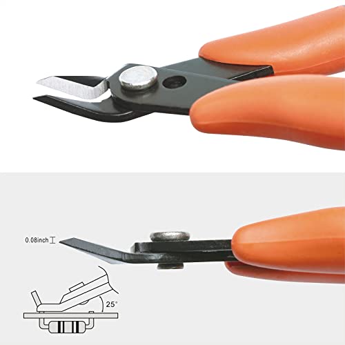 KATA Micro Wire Cutters Pliers: Precision Flush Cutter Tools for Jewelry Making Craft- 5-Inch Small Zip Tie Cutter Nippers - Mini Wire Side Cutting Snips for Electronics, Hobby Plastic Models, Gundam - color: Orange