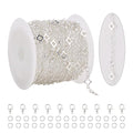 KYUNHOO 16.4 FT/5M Hollow Clover Chains for Crafts Silver Jewelry Making Chain Roll on Bulk with Clasps for Women DIY Supply Jewelry Findings - color: Clover Silver