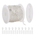 KYUNHOO 16.4 FT/5M Hollow Clover Chains for Crafts Silver Jewelry Making Chain Roll on Bulk with Clasps for Women DIY Supply Jewelry Findings - color: Clover Silver