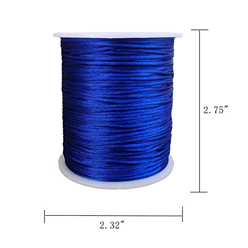 1.5 mm Nylon Satin Cord Beading Braided Thread String for Macrame Bracelets Chinese Knotting,Necklaces,Jewelry Making 109 Yards (Royal Blue) - color: Royal Blue, size: 1.5mm