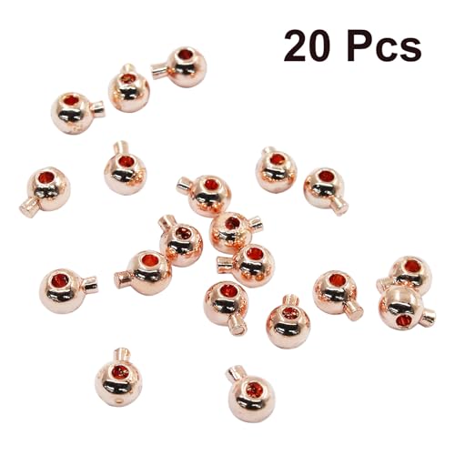 20Pcs Rose Gold Crimp Beads 3mm Loose Rondelle Spacer Beads Metal Bead Spacers for DIY Bracelet Necklace Jewelry Making - color: Rose Gold, Round